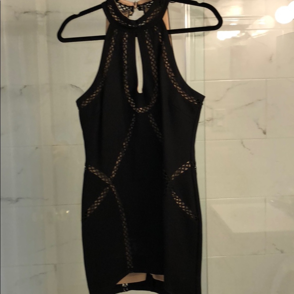 Brooklyn karma halter black bodycon dress
